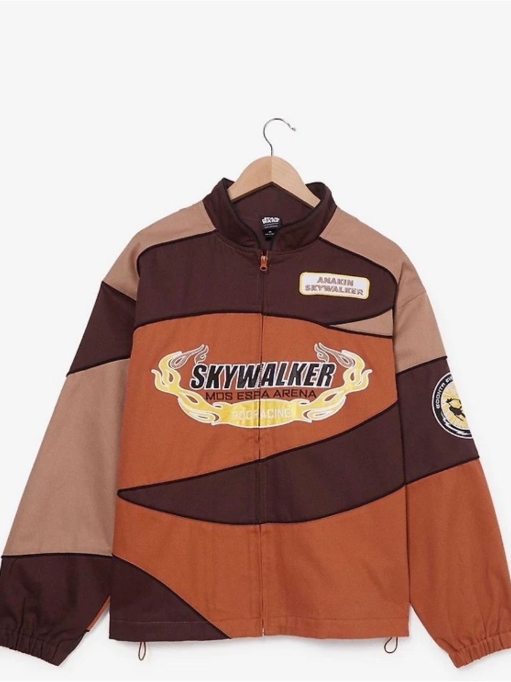 Star Wars Skywalker Colorblock Racing Bomber Jacket - Brown/Tan/Orange